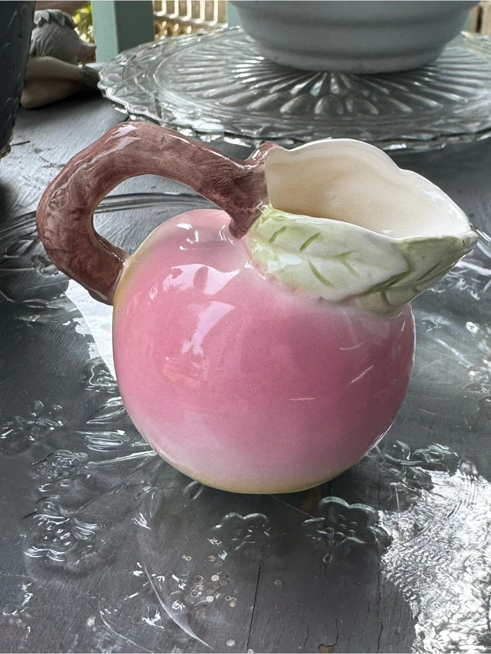Vintage Russ Berrie & Co Porcelain Peach Pitcher